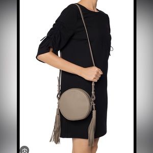 NWT AllSaints Kepi Round Crossbody - Almond Brown